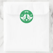 Naam Monogram Kus Kippen Kerstmis Mistslierten Ronde Sticker (Tas)