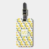 Naam Monogram Lemon Citrus Bagagelabel (Voorkant verticaal)