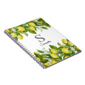 Naam Monogram Lemon Citrus Notitieboek (Rechterzijde)