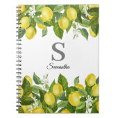 Naam Monogram Lemon Citrus Notitieboek (Voorkant)