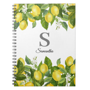 Naam Monogram Lemon Citrus Notitieboek