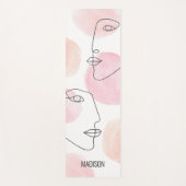 Naam Monogram lijn Tekeningsvlakken roze Yogamat (Voorkant)