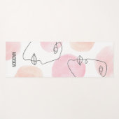 Naam Monogram lijn Tekeningsvlakken roze Yogamat (Voorkant (horizontaal))