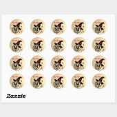 Naam Monogram M Halloween Sky Witch Spiders Ronde Sticker (Vel)