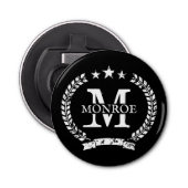 naam monogram magnetisch bier flesopener button flesopener (Voorkant)