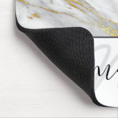 Naam Monogram Marble Gold Grey White Abstract Muismat (Hoek)