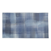 Naam monogram marineblauw waterverf tartan plaid kussensloop (Achterkant-Links)