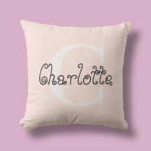 Naam Monogram Meisjesachtig Whimsical Handgeschrev