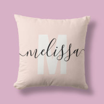 Naam Monogram Meisjesachtige Calligrafie Roze