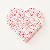 Naam Monogram met rode harten op wit | Notitieboek (Achterkant)