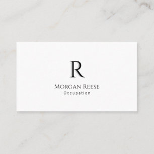 Naam, monogram met schaduw, QR-code, eenvoudig ont Visitekaartje