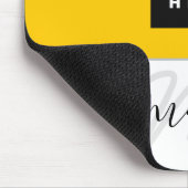 Naam Monogram Minimale Gele Lemon White Logo Muismat (Hoek)