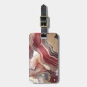 Naam Monogram Modern Goud & Maroon Geode | Bagagelabel (Voorkant verticaal)