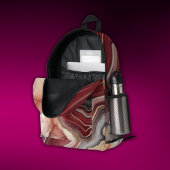 Naam Monogram Modern Goud & Maroon Geode | Bedrukte Rugzak