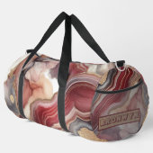 Naam Monogram Modern Goud & Maroon Geode | Plunjezak (Rechterhoek)