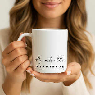 Naam monogram   Modern minimalistisch stijlvol Koffiemok