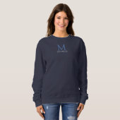 Naam Monogram Navy Blue Clothing Apparel Womens Trui (Voorkant volledig)