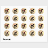 Naam Monogram O Halloween Sky Witch Spiders Ronde Sticker (Vel)