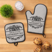 Naam monogram ovenwant & pannenlap set (Top down)