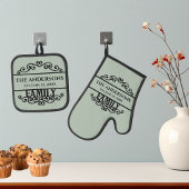 Naam monogram ovenwant & pannenlap set