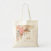 Naam Monogram Pampas Bridesmaid Canvas tas (Voorkant)