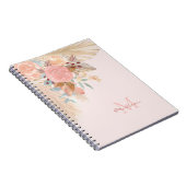 Naam Monogram Pampas Grass Roos Gold Florals Notitieboek (Rechterzijde)