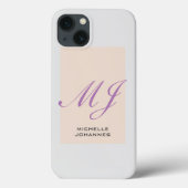 Naam Monogram Plain Modern minimalist Case-Mate iPhone Case (Achterkant)