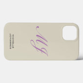 Naam Monogram Plain Modern minimalist Case-Mate iPhone Case (Achterkant (horizontaal))