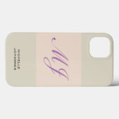 Naam Monogram Plain Modern minimalist Case-Mate iPhone Case (Achterkant (horizontaal))