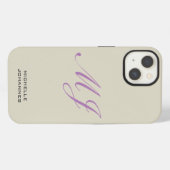 Naam Monogram Plain Modern minimalist iPhone Hoesje (Achterkant horizontaal)