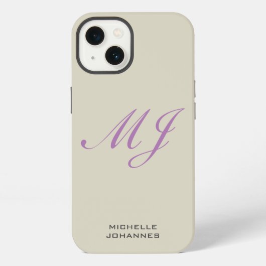 Naam Monogram Plain Modern minimalist iPhone Hoesje (Achterkant)