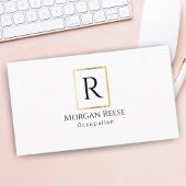 Naam & Monogram, QR-code, Gold Design Visitekaartje