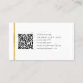 Naam & Monogram, QR-code, Goud Design Visitekaartje (Achterkant)