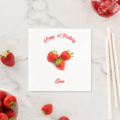 Naam Monogram Red Fresh Natural Strawberries Servet (Insitu)