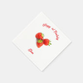 Naam Monogram Red Fresh Natural Strawberries Servet (Hoek)