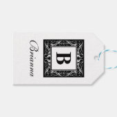 Naam Monogram Regal Style CadeauLabels (Voorkant (Horizontaal))