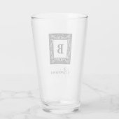 Naam Monogram Regal Style Glass (Versie 1) Glas (Achterkant)