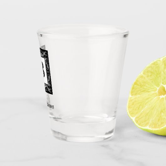 Naam Monogram Regal Style Shot Glass (Versie 1) Shot Glas (Rechts)