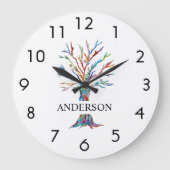 Naam Monogram regenboogboom Grote Klok (Voorkant)