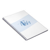Naam Monogram Retro Blauw Notitieboek (Rechterzijde)