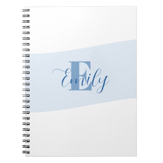 Naam Monogram Retro Blauw Notitieboek (Voorkant)
