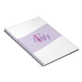 Naam Monogram Retro Paars Notitieboek (Rechterzijde)