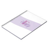 Naam Monogram Retro Paars Notitieboek (Linkerzijde)
