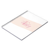 Naam Monogram Retro Roze Roos Notitieboek (Linkerzijde)