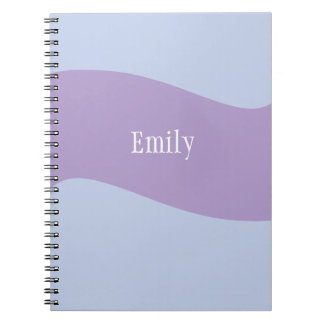 Naam Monogram Retro Vet Blauw Paars Notitieboek