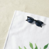 Naam Monogram Roze Floral Strandlaken (In situ)