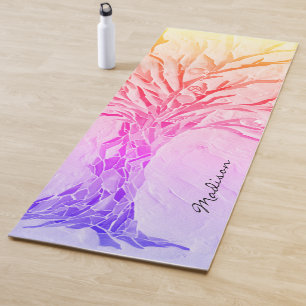 Naam Monogram Roze Paars Meisjesachtig Yogamat
