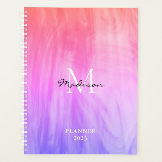 Naam Monogram roze Planner (Voorkant)