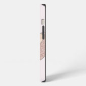 Naam Monogram roze sleuf iPhone Hoesje (Linkerkant)