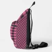 Naam Monogram Roze & Zwarte Buffel Plaid | Sling Bag (Rechts)